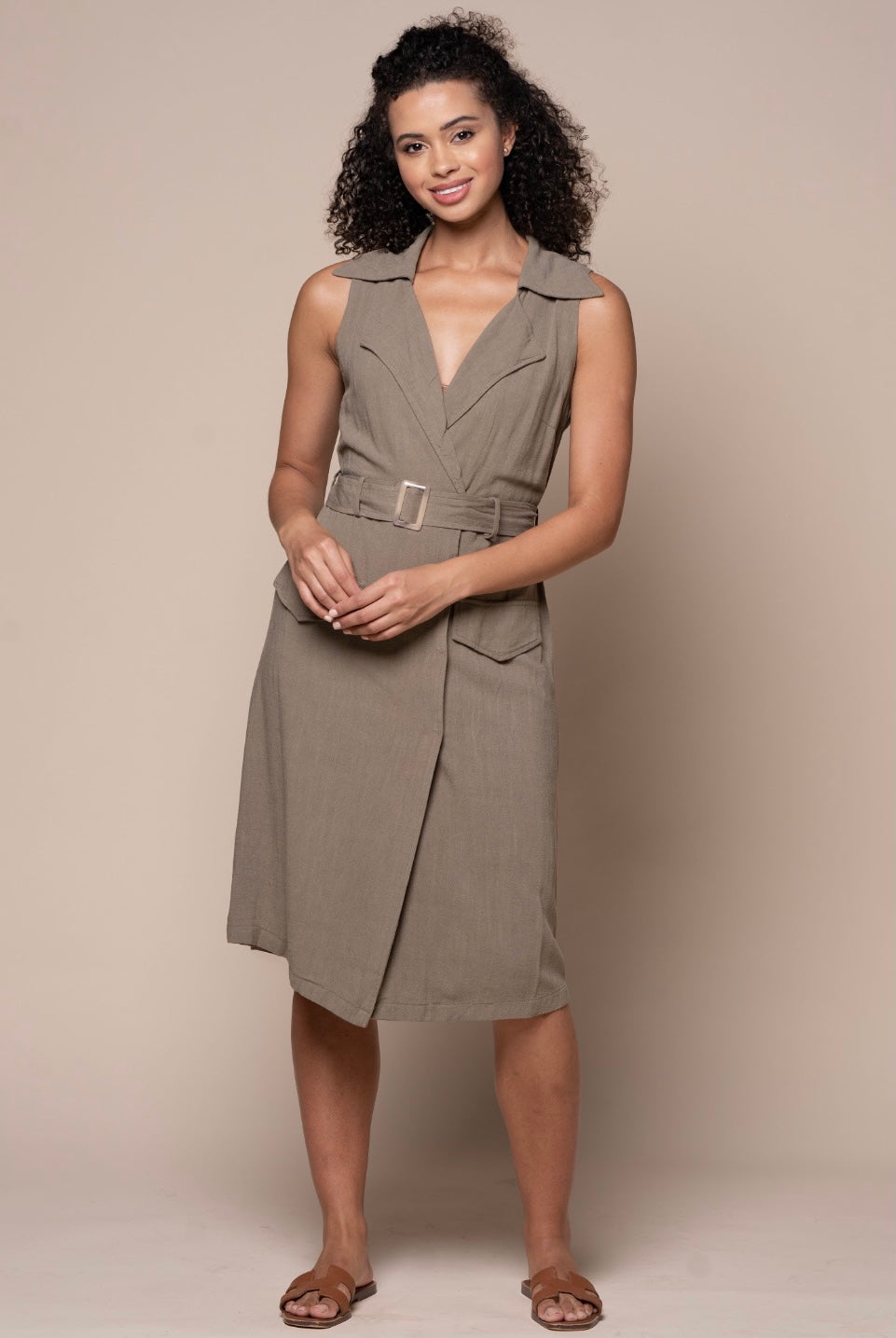 Hint of Perfection Olive Wrap Dress