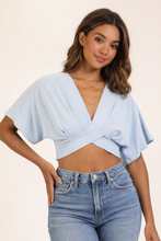 Load image into Gallery viewer, Powder Blue Shores Crop Top
