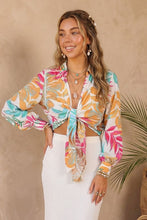 Load image into Gallery viewer, Cozumel Tropical Tie Front Crop Top

