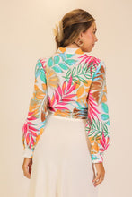 Load image into Gallery viewer, Cozumel Tropical Tie Front Crop Top
