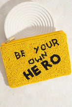 Load image into Gallery viewer, Be Your Own Hero Beaded Coin Purse

