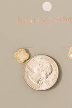 Load image into Gallery viewer, Sterling Silver CZ Clover Studs
