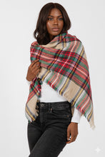 Load image into Gallery viewer, Winter Market Plaid Blanket Scarf
