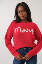 Load image into Gallery viewer, Christmas Red Merry Sweater
