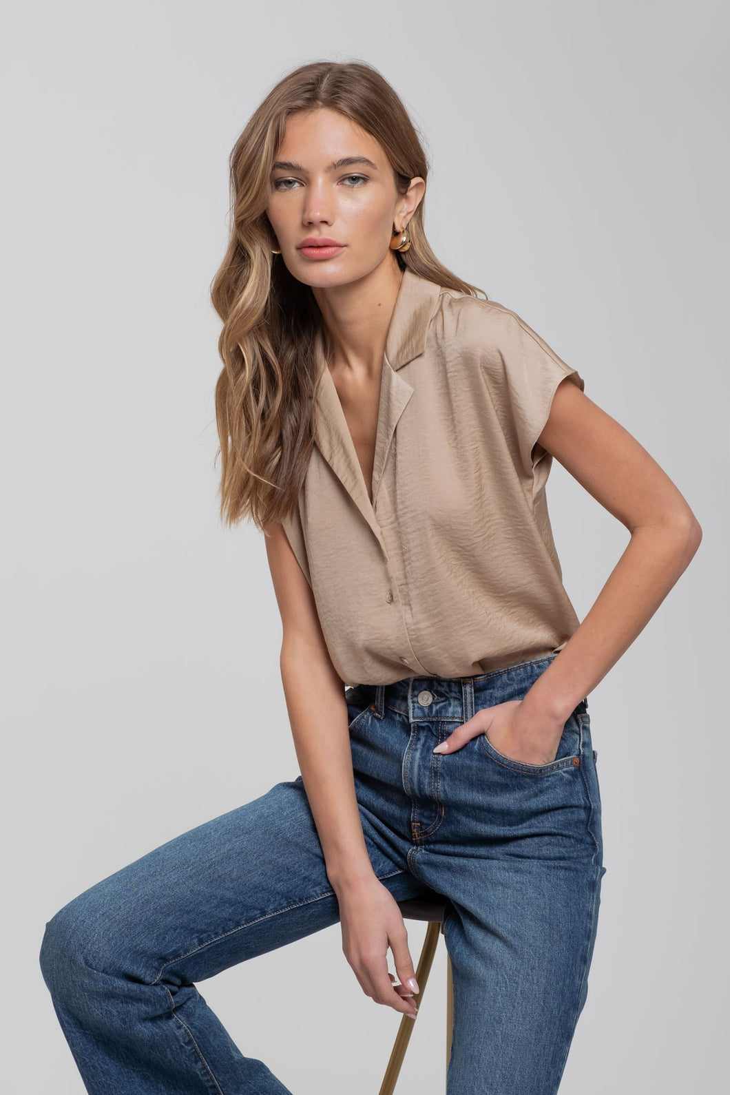 True Charm Taupe Blouse (More Colors)