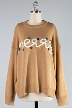Load image into Gallery viewer, Merry Holiday Sweater In Tan
