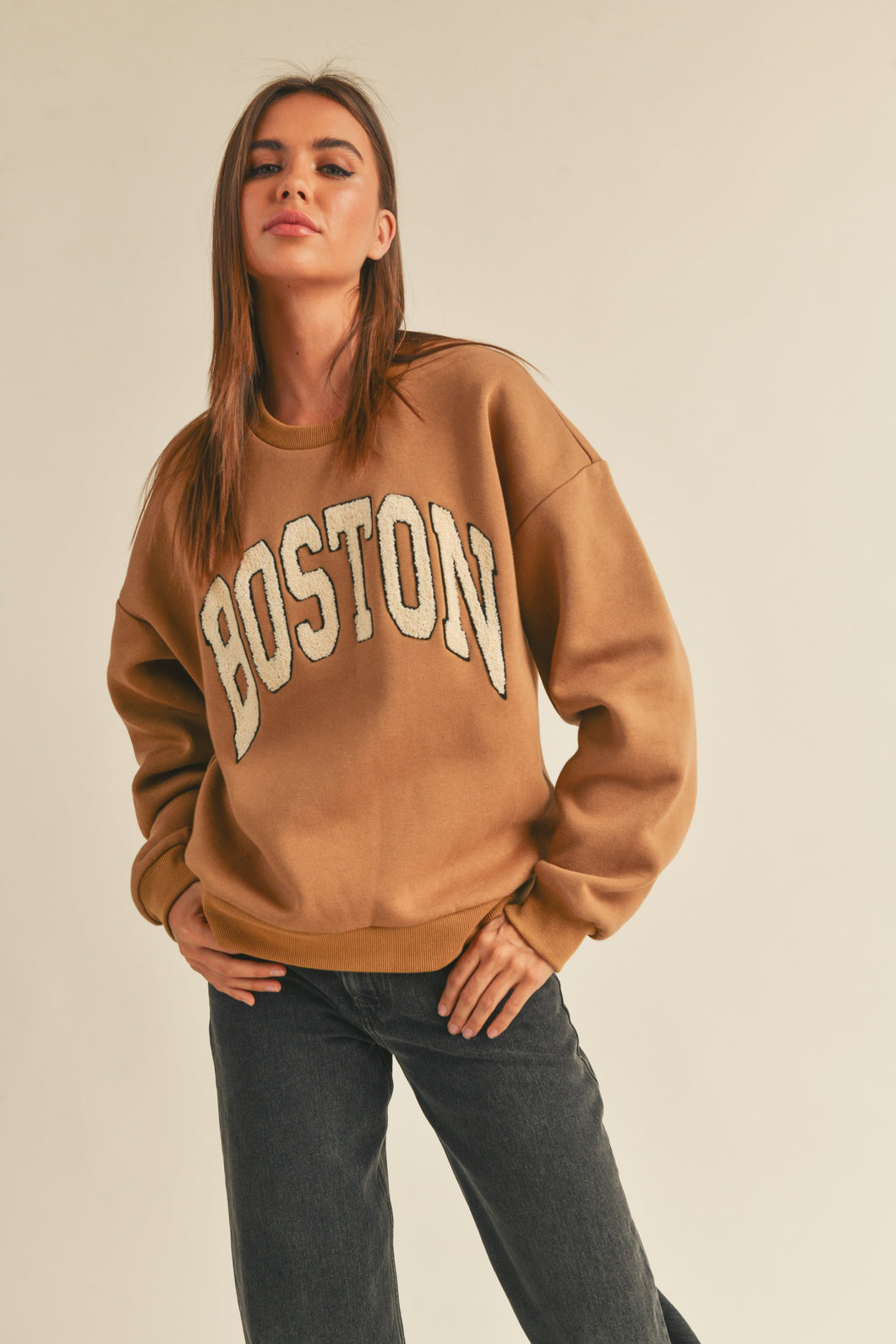 Frequent Flyer Boston Sweatshirt In Mocha