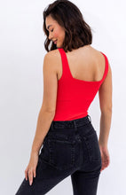 Load image into Gallery viewer, Bright Red Square Neck Bodysuit

