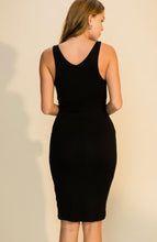Load image into Gallery viewer, Sleeveless Black Midi Dress
