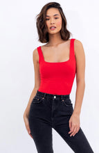 Load image into Gallery viewer, Bright Red Square Neck Bodysuit
