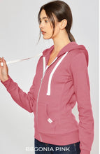 Load image into Gallery viewer, Soft Spot Zip-Up Hoodie Jacket In Begonia Pink
