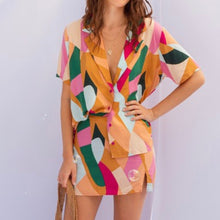 Load image into Gallery viewer, Uptown Colorful Abstract Blouse
