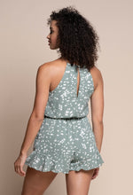 Load image into Gallery viewer, Taken Spotted Sage Green Romper

