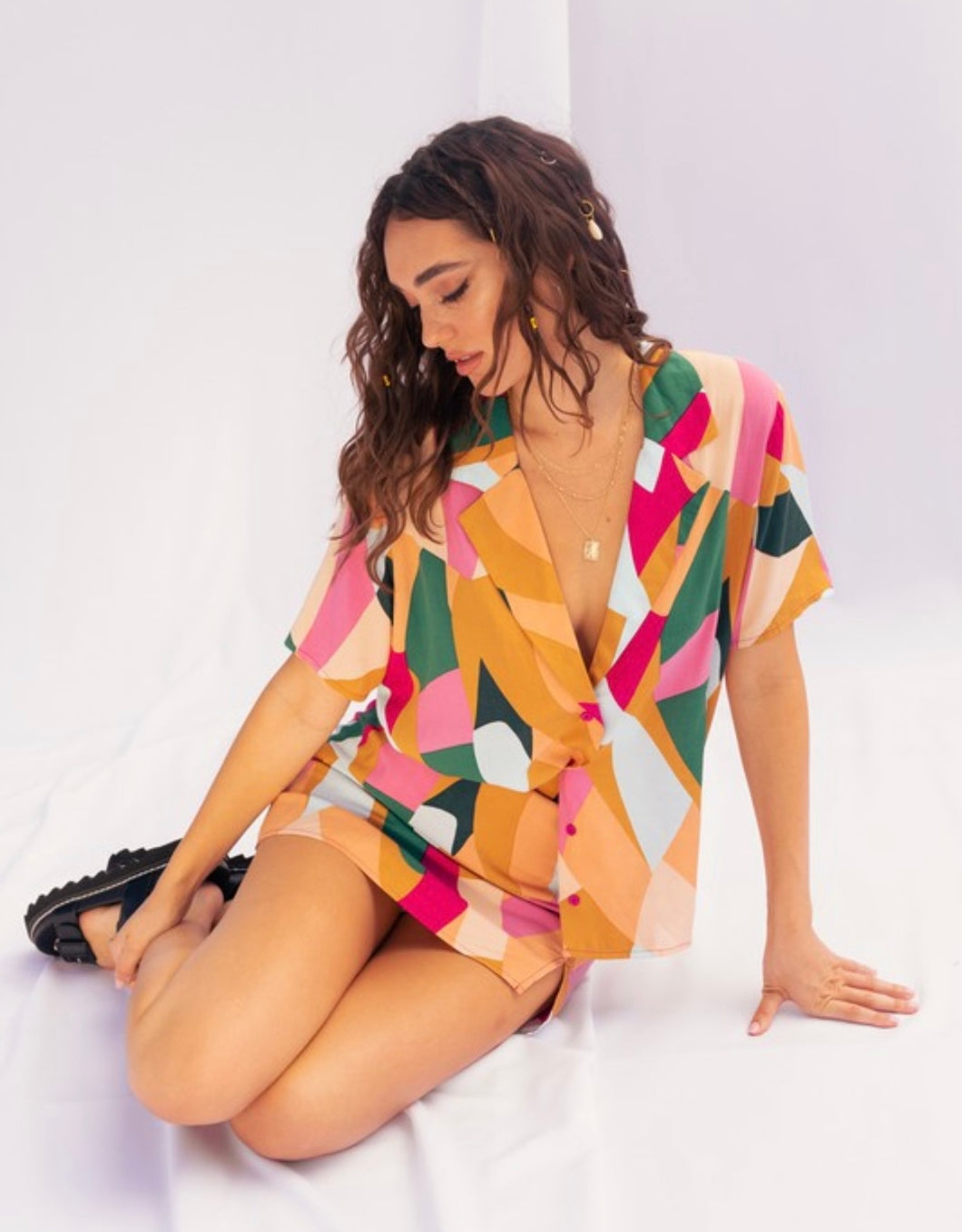 Uptown Colorful Abstract Blouse