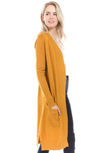 Load image into Gallery viewer, Teachers Pet Long Cardigan Sweater In Mustard
