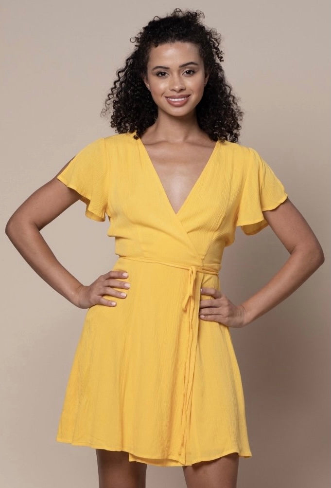 Sweet Celebrations Wrap Dress in Honey (More Colors)