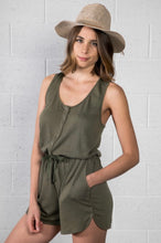 Load image into Gallery viewer, Summer Vacation Romper In Olive
